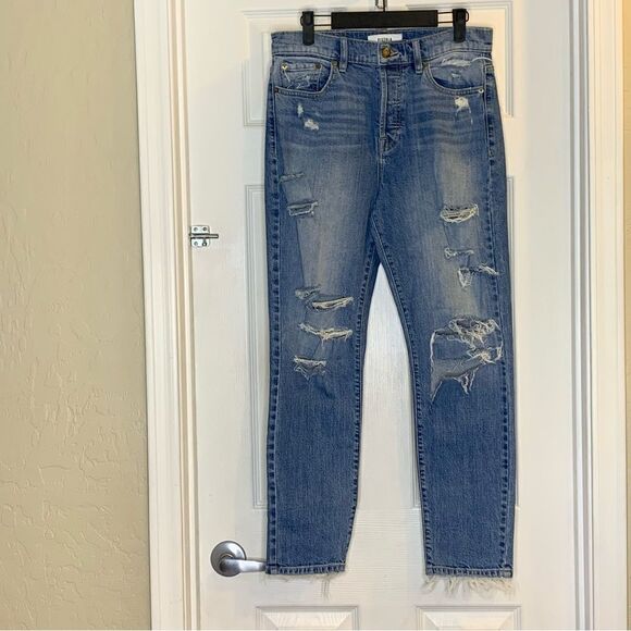 Pistola Distressed Button Fly High Rise Jeans Size 28 - Picture 3 of 10